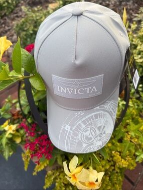 # 134 Invicta Light Gray Logo Cap with Subtle Dial Graphic